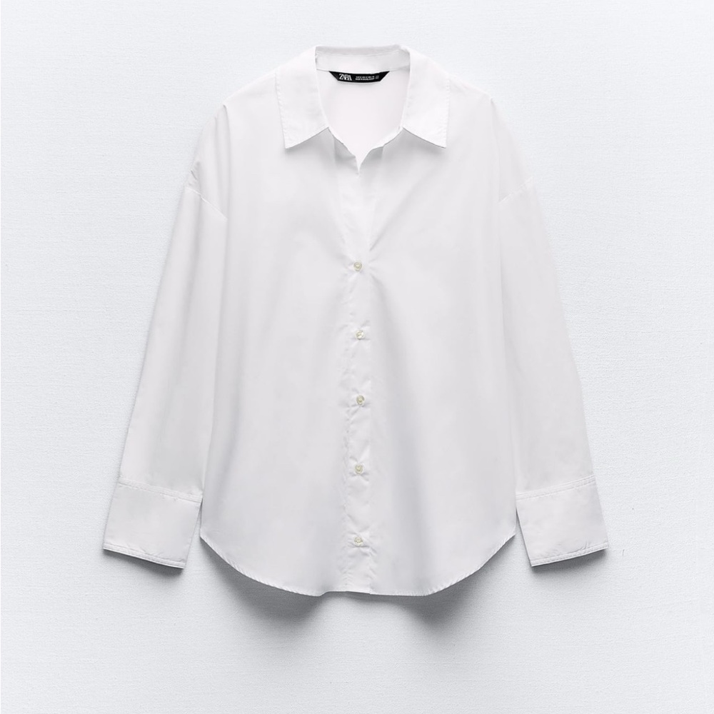 BNWOT Zara Poplin Button Down Shirt